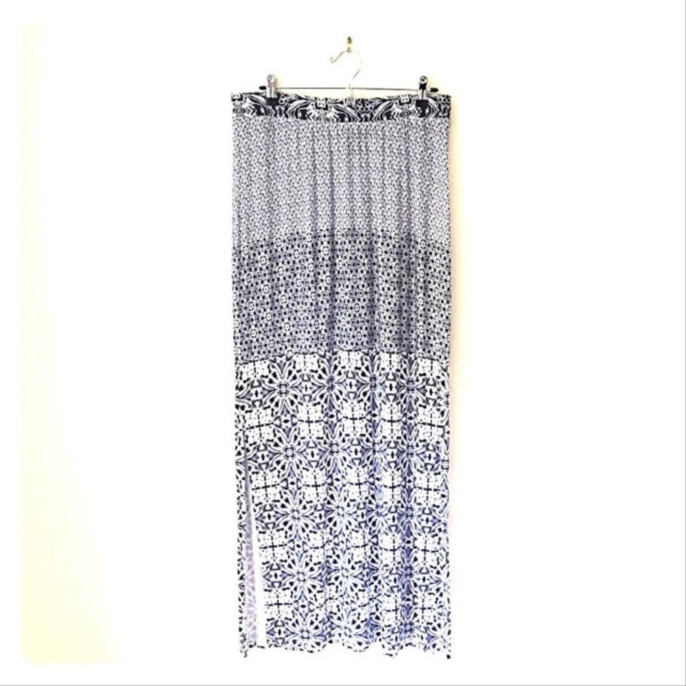Lane Bryant blue & white maxi skirt